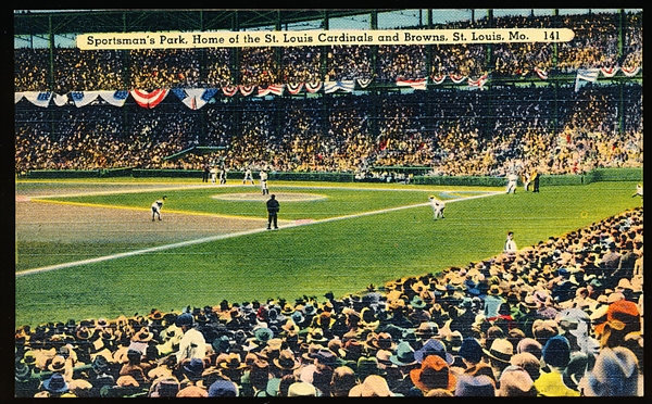Paul Monroe Co. “63712, 141- Sportsman’s Park, Home of the St. Louis Cardinals and Browns, St. Louis, MO.” Linen Postcard