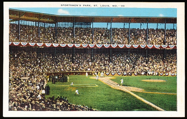 E.C. Kropp Co. “4369, 98- Sportsmen’s Park, St. Louis, MO.” Linen White Bordered Postcard