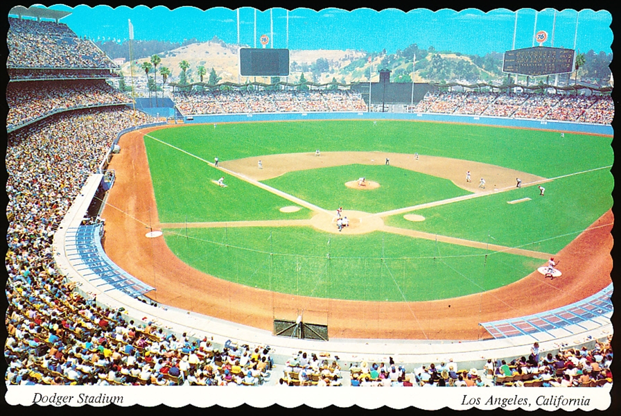 Mitock Publishers Inc. “B11224- Dodger Stadium, Los Angeles, California” Deckle Edge Chrome Postcard