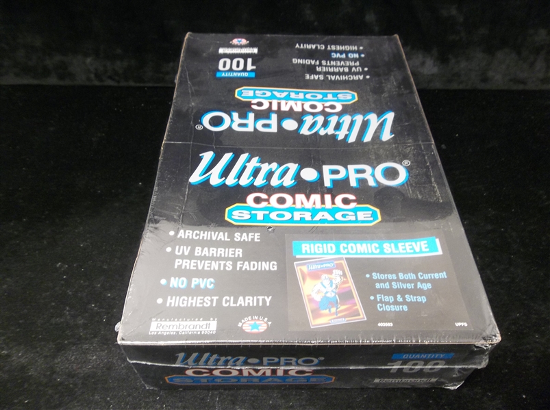 Ultra Pro Rigid #UPFS Flap & Strap Closure Current/Silver Comic Sleeves- One Factory Sealed Box of 100
