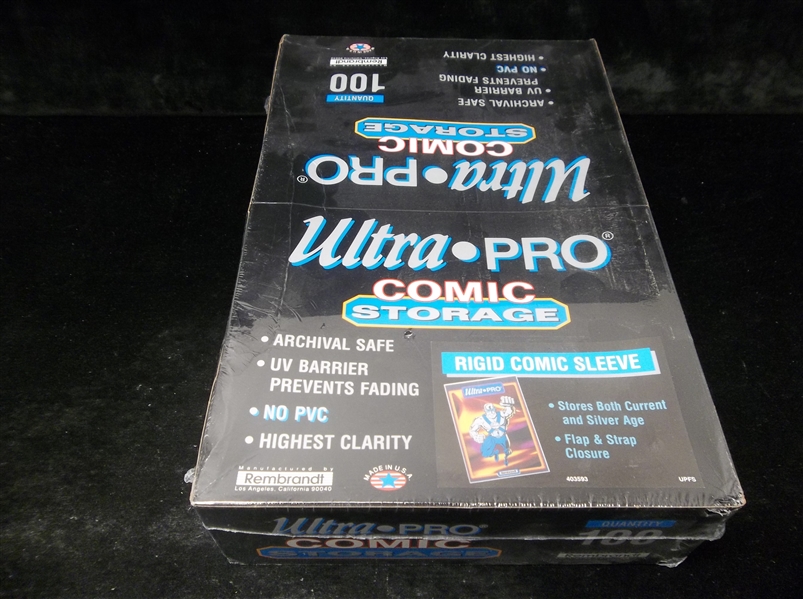 Ultra Pro Rigid #UPFS Flap & Strap Closure Current/Silver Comic Sleeves- One Factory Sealed Box of 100