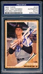 1962 Topps Baseball Autographed Card- #287 Carl Yastrzemski, Red Sox- PSA/ DNA Authenticated & Encapsulated-“Carl Yastrzemski HOF 89”