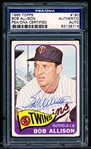 1965 Topps Baseball Autographed Card- #180 Bob Allison, Twins- PSA/DNA Authenticated & Encapsulated