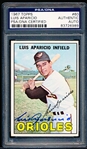 1967 Topps Baseball Autographed Card- #60 Luis Aparicio- PSA/DNA Authenticated & Encapsulated
