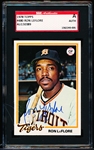 1978 Topps Baseball Autographed Card- #480 Ron Leflore, Tigers- SGC Authenticated & Encapsulated