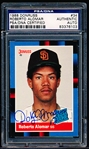 1988 Donruss Baseball Autographed Card- #34 Roberto Alomar RC- PSA/DNA Authenticated & Encapsulated