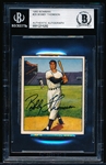 1950 Bowman Bb Autographed Card- #28 Bobby Thomson, Giants- Beckett Certified & Encapsulated