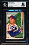 1952 Bowman Bb Autographed Card- #196 Stan Musial, Cardinals- Beckett Certified and Encapsulated