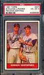 1961 Topps Bb Autographed Card- #207 Sandy Koufax/ Johnny Podres- Dual Signed Card!- PSA/DNA Certified & Encapsulated