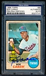 1968 Topps Bb Autographed Card- #80 Rod Carew, Twins- PSA/DNA “Authentic” Certified & Encapsulated