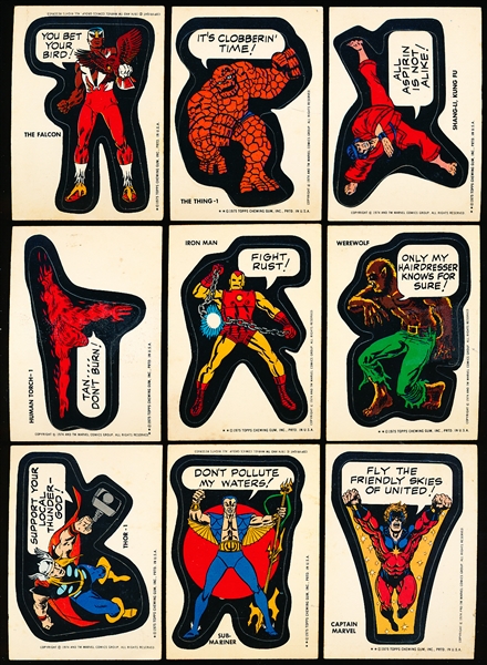 1976 Topps “Comic Book Heroes” Stickers- 29 Asst.