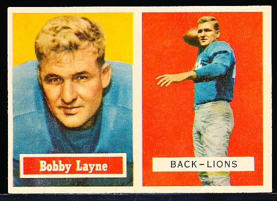 1957 Topps Fb- #132 Bobby Layne, Lions