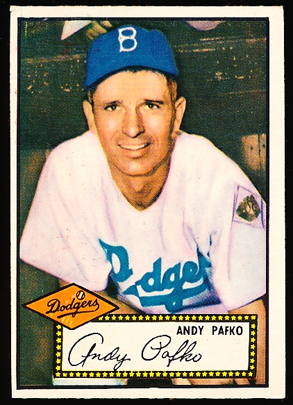 1952 Topps Baseball- #1 Andy Pafko, Dodgers- Red Back