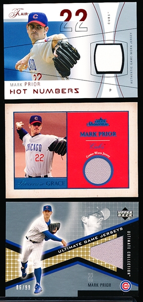 3 Diff. Mark Prior Game-Worn Jersey Inserts