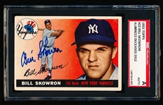 Autographed 1955 Topps Baseball- #22 Bill Skowron, Yankees- SGC Certified & Encapsulated