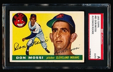 Autographed 1955 Topps Baseball- #85 Don Mossi, Cleveland Rookie Card!- SGC Certified & Encapsulated