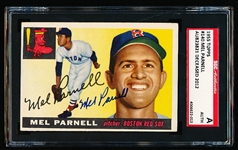 Autographed 1955 Topps Baseball-#140 Mel Parnell, Red Sox- SGC Certified & Encapsulated