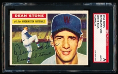 Autographed 1956 Topps Baseball- #87 Dean Stone, Washington- SGC Certified & Encapsulated
