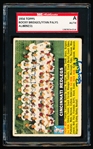 Autographed 1956 Topps Baseball- #90 Cinc Reds Team- with 2 Autographs (Rocky Bridges/ Stan Palys)- SGC Certified & Encapsulated