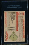 Autographed 1956 Topps Baseball- #90 Cinc Reds Team- with 2 Autographs (Rocky Bridges/ Stan Palys)- SGC Certified & Encapsulated