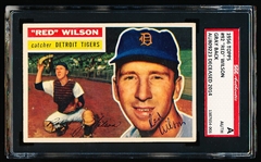 Autographed 1956 Topps Baseball- #92 Red Wilson, Tigers- SGC Certified & Encapsulated