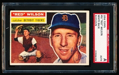 Autographed 1956 Topps Baseball- #92 Red Wilson, Tigers- SGC Certified & Encapsulated