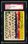 Autographed 1956 Topps Baseball- #226 NY Giants Team with 3 sharpie Sigs (Castleman/ Gardner/ Terwilliger- SGC Certified & Encapsulated