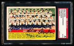 Autographed 1956 Topps Baseball- #226 NY Giants Team with 3 sharpie Sigs (Castleman/ Gardner/ Terwilliger- SGC Certified & Encapsulated