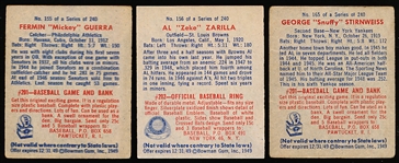 1949 Bowman Bb Hi#’s- 3 Diff