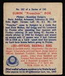 1949 Bowman Bb Hi#- #162 Preacher Roe RC, Dodgers