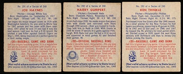 1949 Bowman Bb Hi#’s- 3 Diff