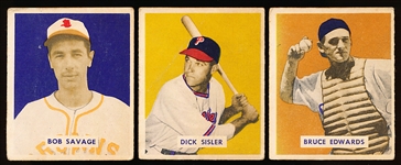 1949 Bowman Bb Hi#’s- 3 Diff