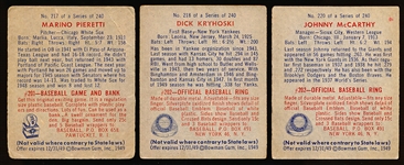 1949 Bowman Bb Hi#’s- 3 Diff