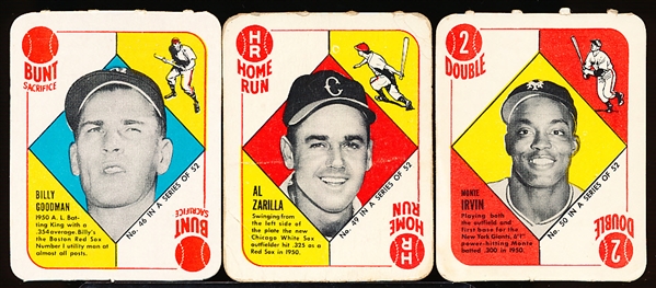1951 Topps Bb Red Backs- 3 Diff