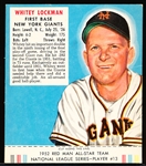 1952 Red Man Baseball with Tab- NL #13 Lockman, Giants