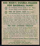 1952 Red Man Baseball with Tab- NL #13 Lockman, Giants