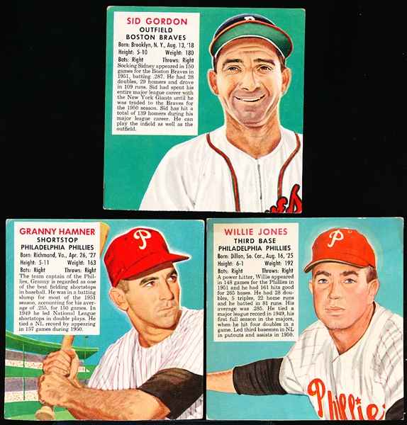 1952 Red Man Baseball No Tabs- 3 Diff