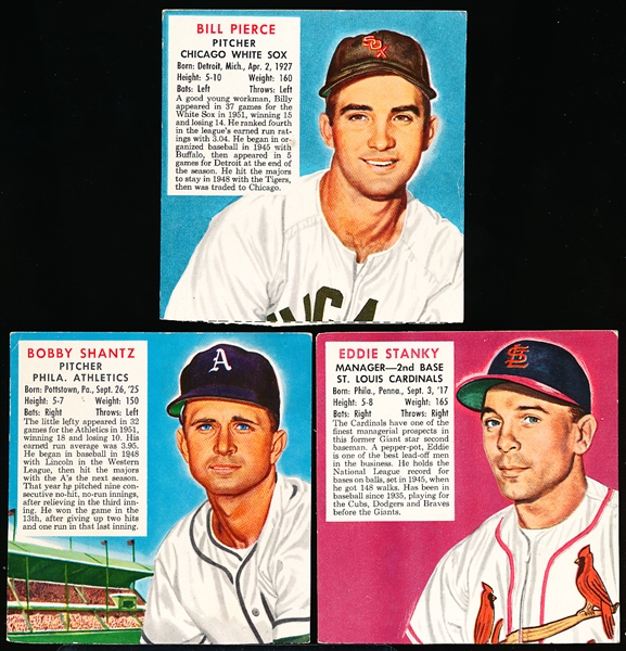 1952 Red Man Baseball No Tabs- 3 Diff