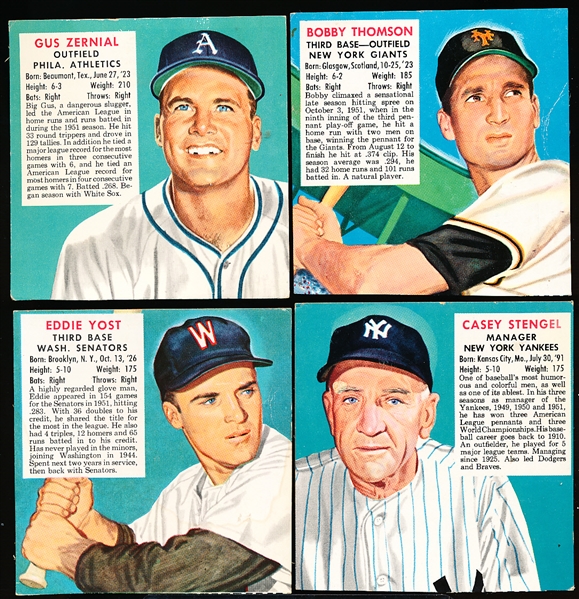1952 Red Man Baseball No Tabs- 4 Diff