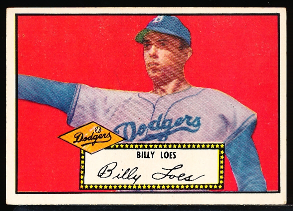 1952 Topps Baseball- #20 Billy Loes, Dodgers-Black back.