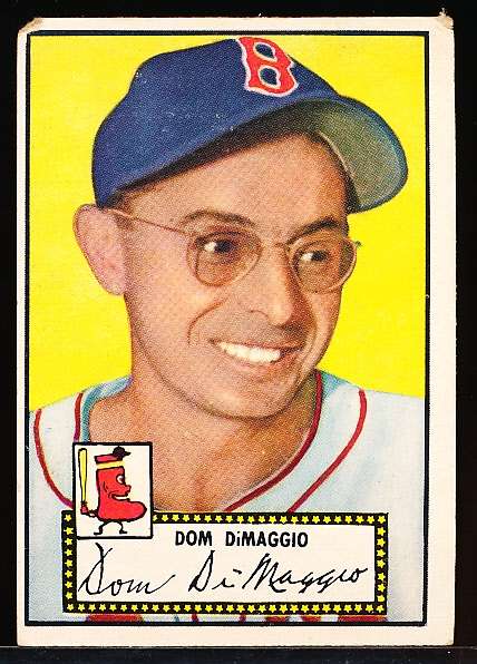 1952 Topps Baseball- #22 Dom DiMaggio, Red Sox- Black Back