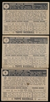 1952 Topps Baseball- 3 Diff Black Back Low#’s