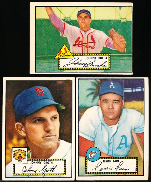 1952 Topps Baseball- 3 Diff Black Back Low#’s