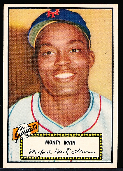 1952 Topps Bb- #26 Monte Irvin, Giants- Black Back