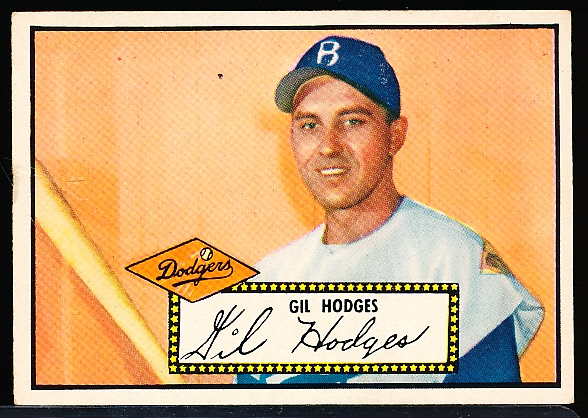 1952 Topps Bb- #36 Gil Hodges, Dodgers- Black Back