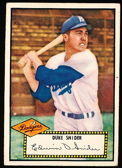 1952 Topps Bb- #37 Duke Snider, Dodgers- Black Back