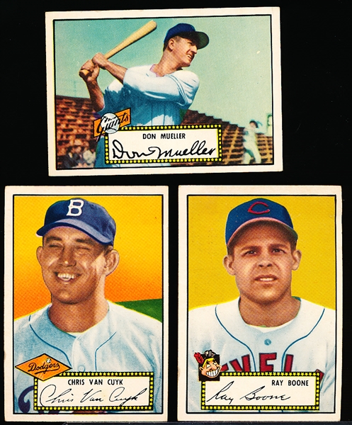 1952 Topps Baseball- 3 Diff Black Back Low#’s
