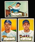 1952 Topps Baseball- 3 Diff Black Back Low#’s
