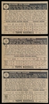 1952 Topps Baseball- 3 Diff Black Back Low#’s