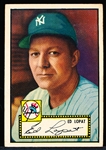 1952 Topps Baseball- #57 Ed Lopat, Yankees- Black Back